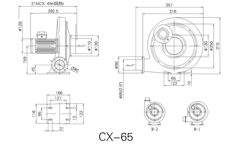 CX-65鼓风机尺寸图