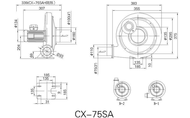 CX-75SA鼓风机尺寸图